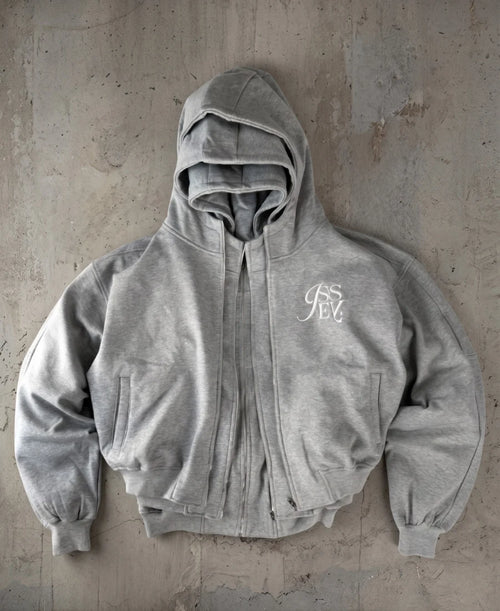 Y2K Double Hood Zip-Up Hoodie