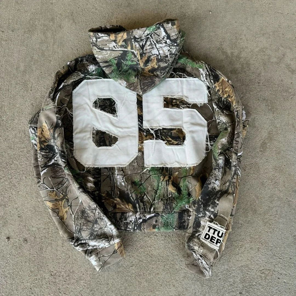Camo Graphic Zip-Up Hoodie