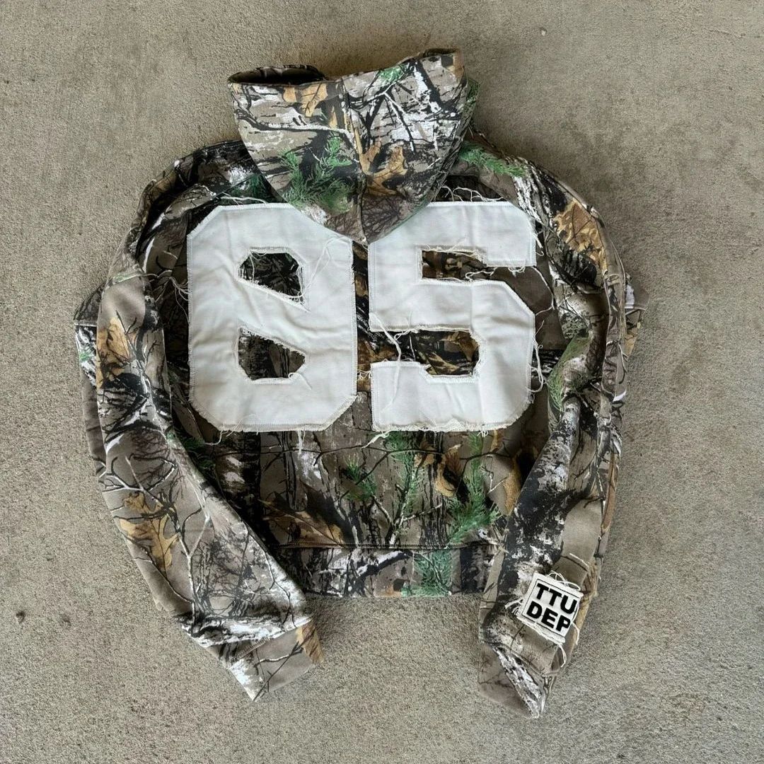 Camo Graphic Zip-Up Hoodie