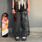 Gothic Flame Baggy Jeans