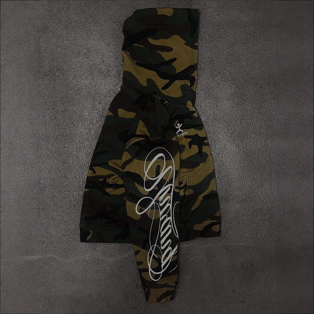 Camo Script Zip-Up Hoodie