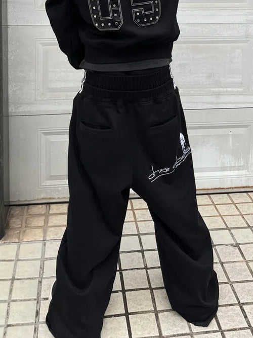 American street straight-leg athleisure pants