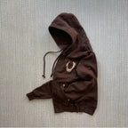 Vintage Brown Zip-Up Hoodie