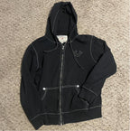 Vintage Stitch Zip-Up Hoodie