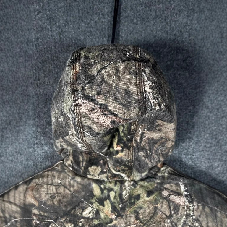 Leaf Print Zip-Up Hoodie