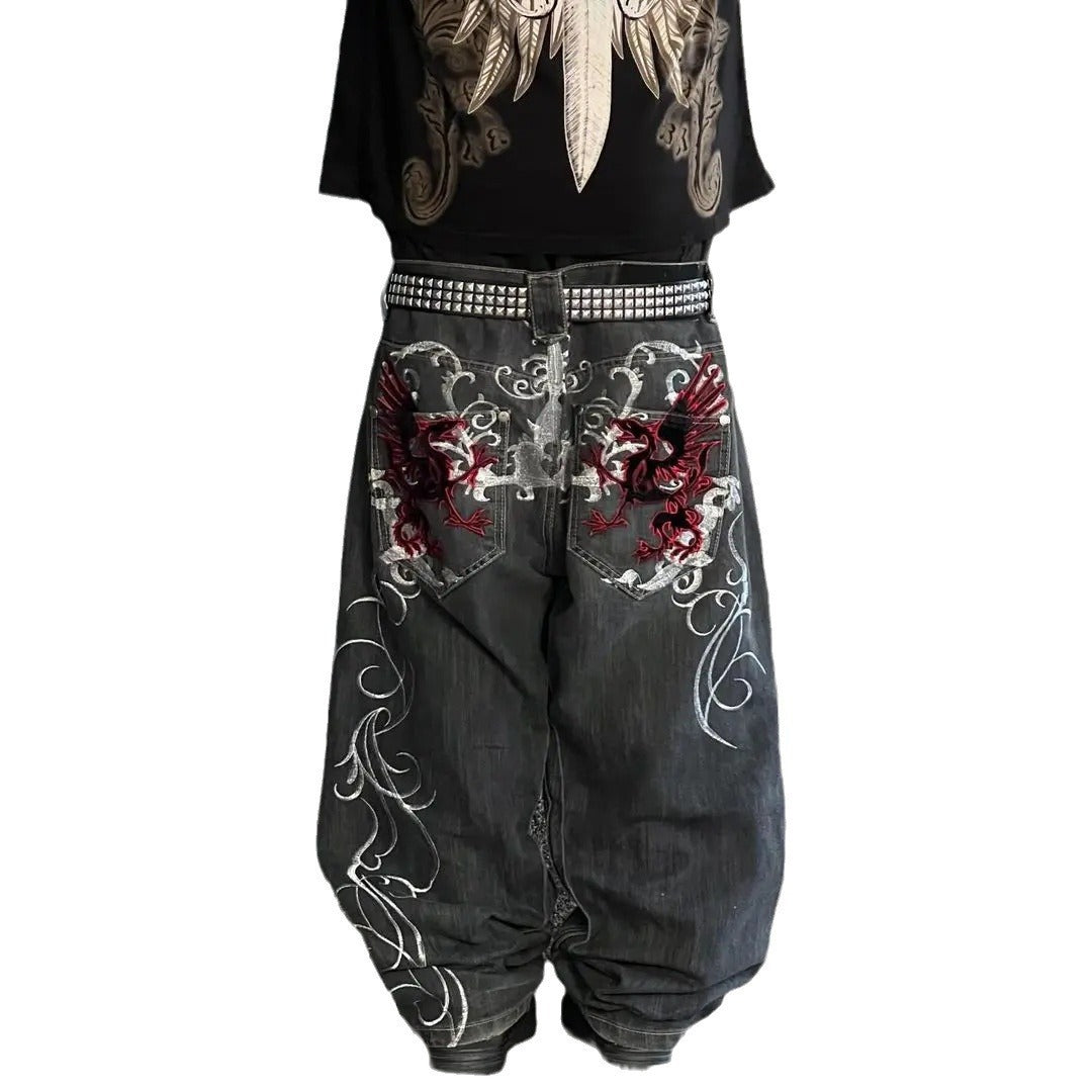 Gothic Flame Baggy Jeans