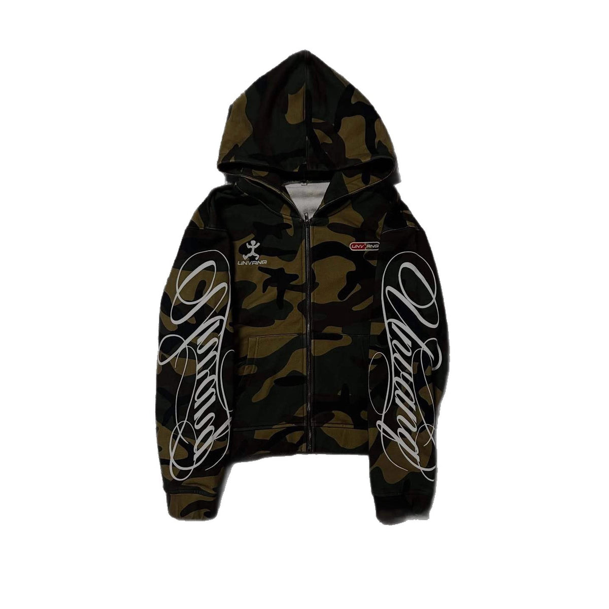 Camo Script Zip-Up Hoodie