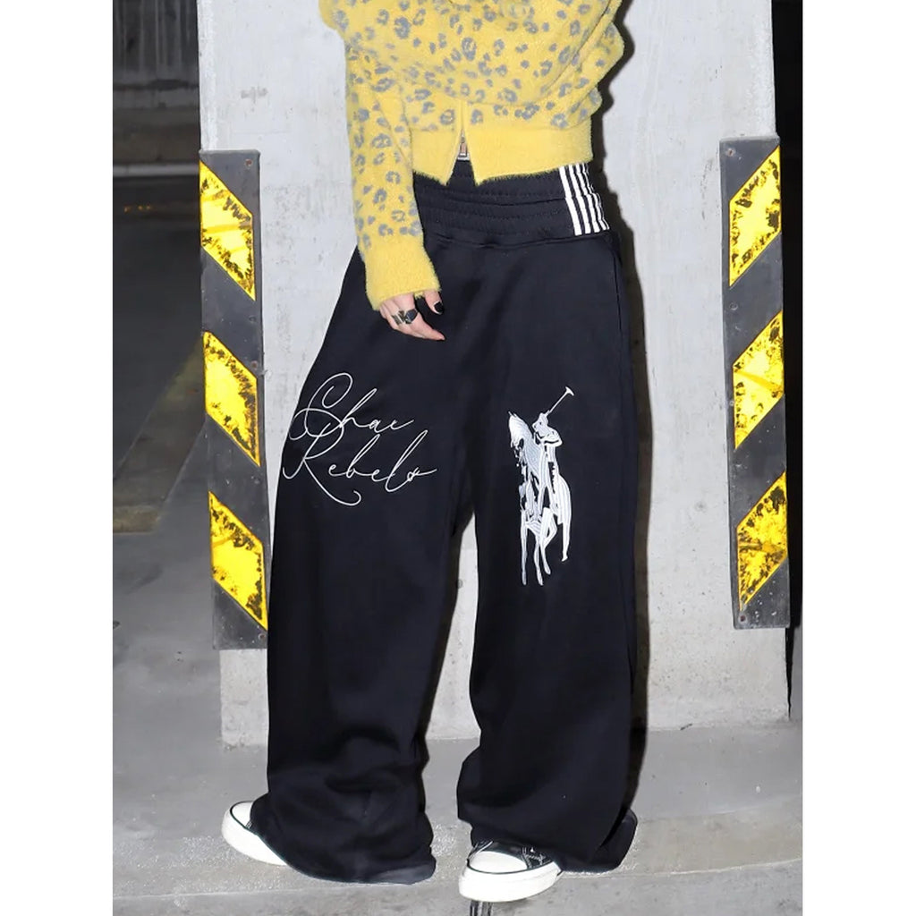 American street straight-leg athleisure pants