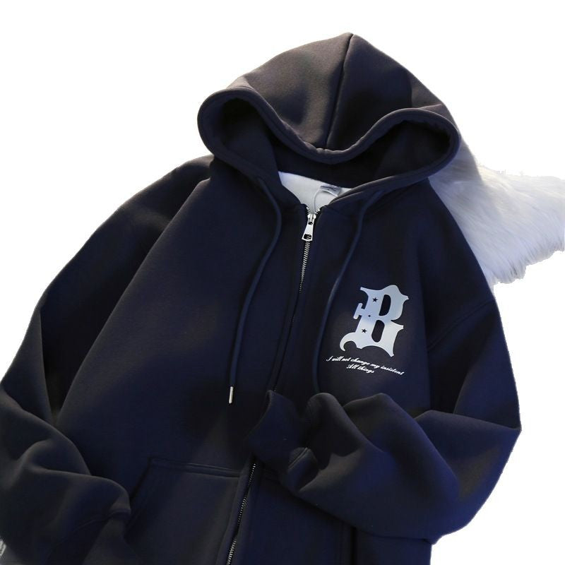 Vintage B Zip-Up Hoodie