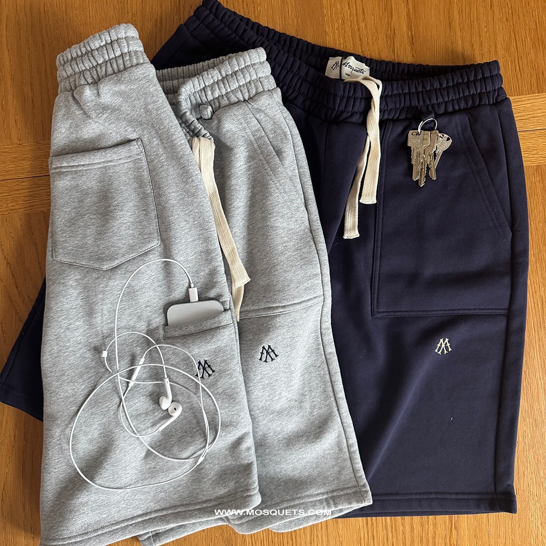 Retro Embroidered Sweat Shorts