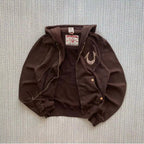 Vintage Brown Zip-Up Hoodie