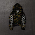 Camo Script Zip-Up Hoodie